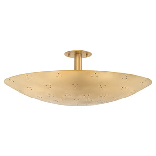 Buy vintage-brass-and-brass-gold-shade Bern Outdoor (Damp) Flush Mount Ceiling Light by Hudson Valley