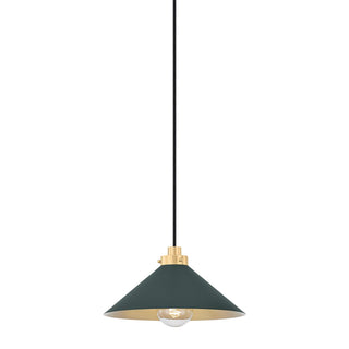 Buy aged-brass-soft-studio-green Clivedon Outdoor (Damp) Pendant by Hudson Valley