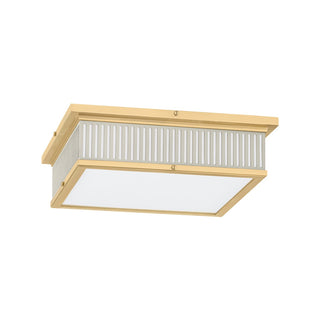Buy aged-brass-off-white Ashdown Outdoor (Damp) Flush Mount Ceiling Light by Hudson Valley