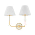 Aged Brass/Off-White with White Linen Glass