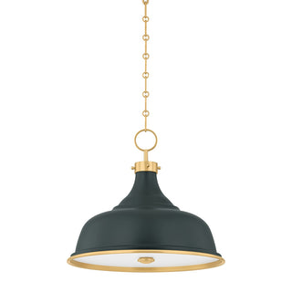 Buy aged-brass-soft-studio-green Painted No. Outdoor (Damp) Pendant by Hudson Valley