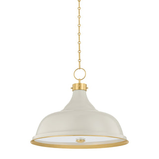 Buy aged-brass-off-white Painted No. Outdoor (Damp) Pendant by Hudson Valley