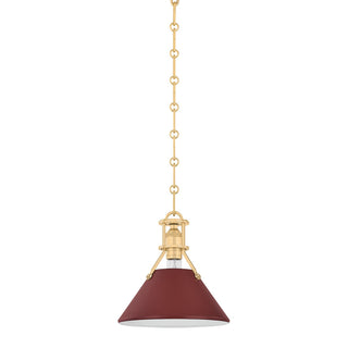 Buy aged-brass-soft-crimson Painted No. Pendant by Hudson Valley