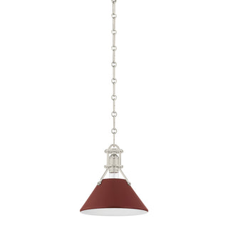 Buy polished-nickel-soft-crimson Painted No. Pendant by Hudson Valley