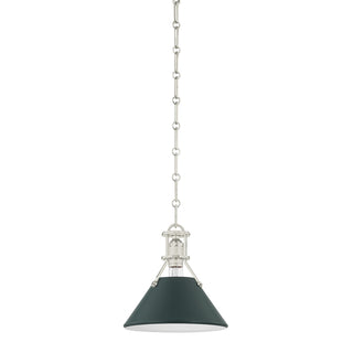 Buy polished-nickel-soft-studio-green Painted No. Pendant by Hudson Valley