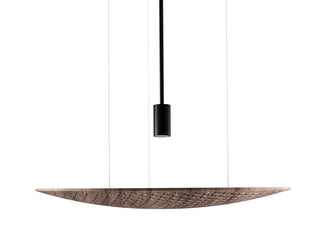 Buy american-walnut-and-woven-natural-shade Harmony Outdoor (Damp) Pendant by Accord Lighting