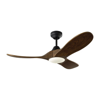 Buy midnight-black-finish-with-dark-walnut-blades Maverick Outdoor (Damp) Ceiling Fan with Light by Visual Comfort Fan