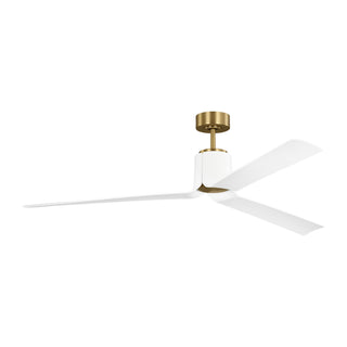 Buy burnished-brass-and-matte-white-abs-3pesm66bbsd 3-Blade Peel LED Ceiling Fan by Visual Comfort Fan