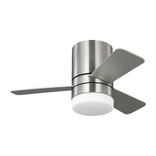 Buy brushed-nickel-finish-with-silver-and-reversible-american-walnut-blades Era Hugger Ceiling Fan by Generation Lighting