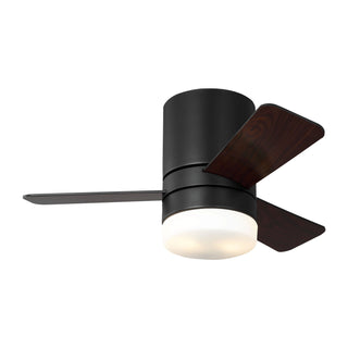 Buy midnight-black-finish-with-midnight-black-and-reversible-american-walnut-blades Era Hugger Ceiling Fan by Generation Lighting