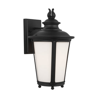 Buy black-with-etched-white-inside-glass-and-white-shade Cape May Outdoor (Wet) Wall Lantern by Generation Lighting