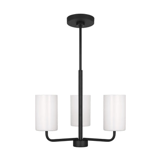 Buy midnight-black-with-clear-outside-painted-white-inside-glass-and-white-shade Rhett Outdoor (Damp) Chandelier by Generation Lighting