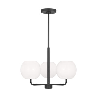 Buy midnight-black-with-opal-glass-and-white-shade Rory Outdoor (Damp) Chandelier by Generation Lighting