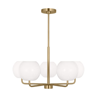 Buy satin-bronze-with-undefined-glass-and-white-shade Rory Outdoor (Damp) Chandelier by Generation Lighting