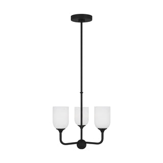 Buy midnight-black-with-etched-white-inside-glass-and-white-shade Emile Outdoor (Damp) Chandelier by Generation Lighting