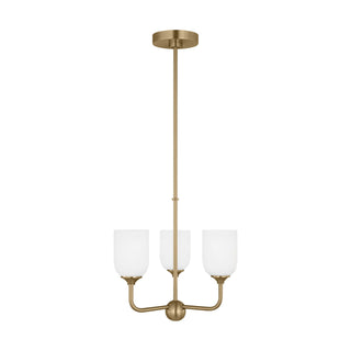 Buy satin-bronze-with-etched-white-inside-glass-and-white-shade Emile Outdoor (Damp) Chandelier by Generation Lighting