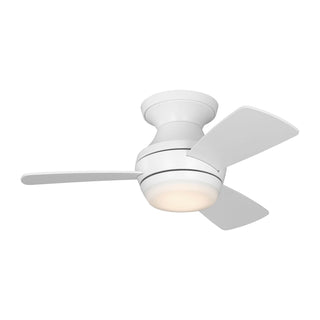 Buy matte-white-finish-with-matte-white-blades Ikon Hugger Ceiling Fan with Light by Visual Comfort Fan