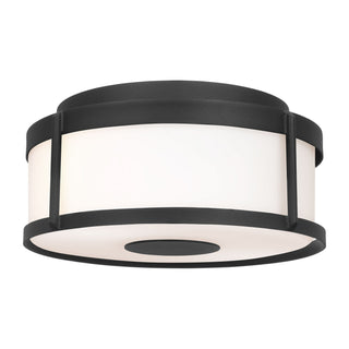 Buy textured-black-and-white-shade Luning Flush Mount Light by Generation Lighting