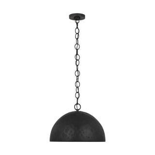 Buy aged-iron-with-aged-iron-glass-and-black-shade Whare Outdoor (Damp) Pendant by Visual Comfort Studio