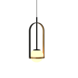 Buy louro-freijo-and-white-shade Strap Outdoor (Damp) Pendant by Accord Lighting