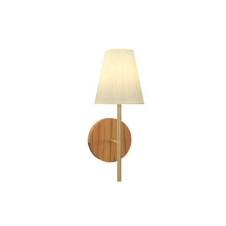 Buy teak-and-natural-cream-shade Conic Outdoor (Damp) Wall Lamp by Accord Lighting