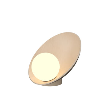 Buy organic-cappuccino-with-frosted-glass-glass-and-white-shade Oyster Outdoor (Damp) Table Accent Lamp by Accord Lighting