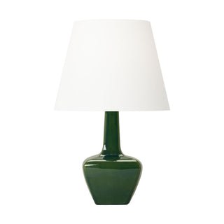 Buy green-with-white-linen-glass-and-white-shade Diogo Table Lamp by Visual Comfort Studio