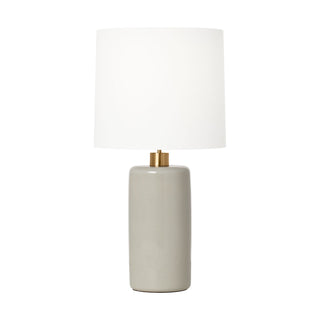 Buy shellish-grey-with-white-linen-glass-and-white-shade Shanghai Table Lamp by Visual Comfort Studio