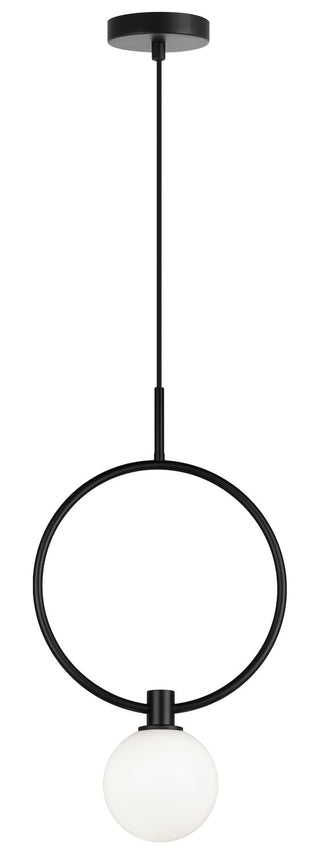 Buy black-with-opal-glass-glass-and-white-shade Averley Pendant by Matteo Lighting