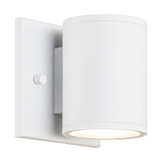Buy matte-white-with-matte-white-glass Tubular Outdoor (Wet) Sconce by Matteo Lighting