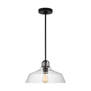 Buy midnight-black-with-clear-glass-and-clear-shade Payton Outdoor (Damp) Pendant by Visual Comfort Studio