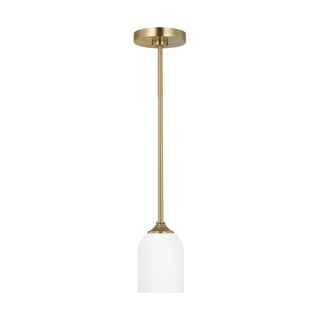 Buy satin-bronze-with-etched-white-inside-glass-and-white-shade Emile Outdoor (Damp) Pendant by Generation Lighting