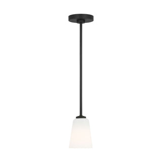 Buy midnight-black-and-white-shade Miles Mini Pendant by Generation Lighting