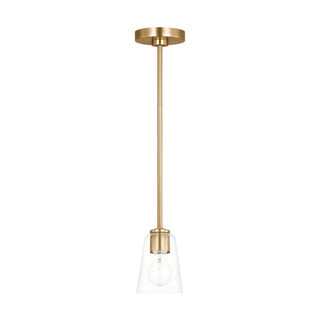 Buy satin-brass-and-clear-shade Miles Mini Pendant by Generation Lighting