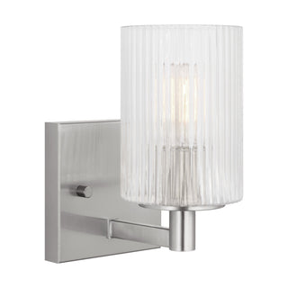 Buy brushed-steel-with-clear-fluted-glass-and-clear-textured-shade Lando Vanity by Generation Lighting