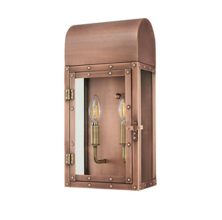 Buy antique-copper-with-clear-glass-panes-glass-and-clear-shade Spencer Outdoor (Wet) Wall Lantern by Acclaim Lighting