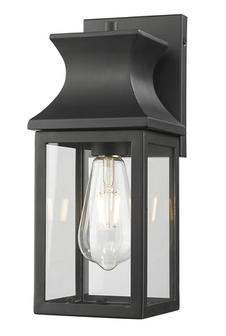 Buy matte-black-with-clear-glass-panes-glass-and-clear-seedy-shade Stockwell Outdoor (Wet) Wall Lantern by Acclaim Lighting