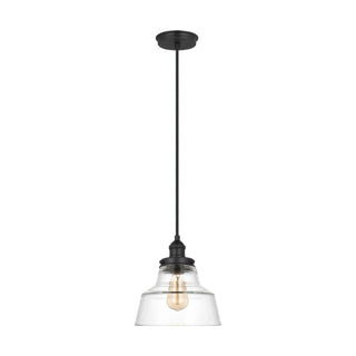 Buy midnight-black-with-clear-glass-and-clear-shade Baskin Outdoor (Damp) Pendant by Visual Comfort Studio