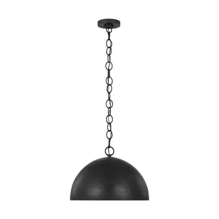 Buy aged-iron-with-aged-iron-glass-and-black-shade Whare Outdoor (Damp) Pendant by Visual Comfort Studio