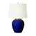 Crystal Cobalt with White Linen Glass and White Shade