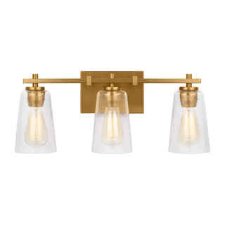 Buy burnished-brass-with-clear-seeded-glass-and-clear-shade Mercer Vanity by Visual Comfort Studio