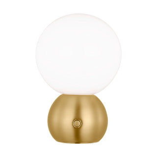 Buy burnished-brass-with-milk-glass-and-white-shade Suki Table Lamp by Visual Comfort Studio