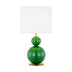 Green with White Linen Glass and White Shade