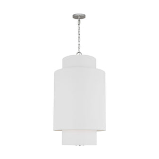 Buy polished-nickel-with-etched-glass-and-white-shade Sawyer Outdoor (Damp) Pendant by Visual Comfort Studio