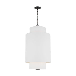 Buy midnight-black-with-etched-glass-and-white-shade Sawyer Outdoor (Damp) Pendant by Visual Comfort Studio