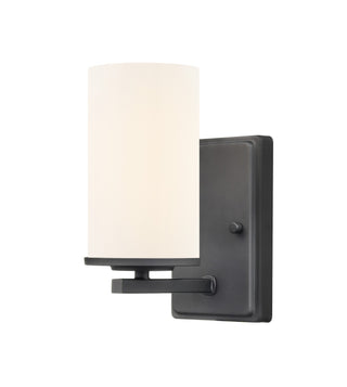 Buy matte-black-with-etched-white-glass-and-white-shade Verlana Outdoor (Damp) Sconce by Millennium