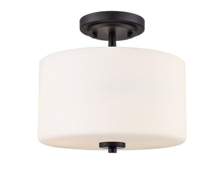 Buy matte-black-with-etched-opal-glass-and-white-shade Verlana Flush Mount Ceiling Light by Millennium