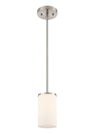 Buy brushed-nickel-with-etched-white-glass-and-white-shade Verlana Pendant by Millennium