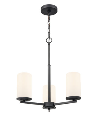 Buy matte-black-with-etched-white-glass-and-white-shade Verlana Chandelier by Millennium
