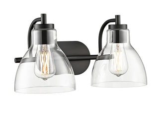 Buy matte-black-with-clear-glass-and-clear-shade Knightsdale Vanity by Millennium